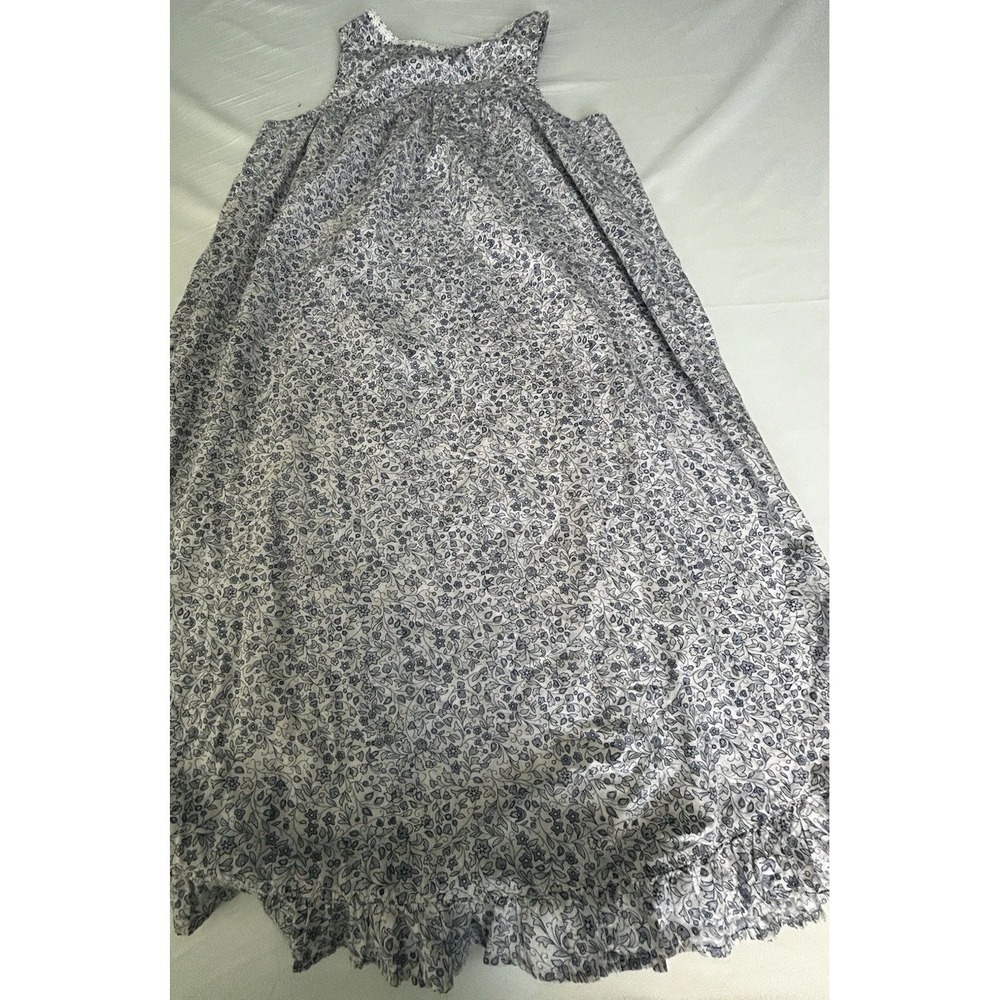 Adonna  nightgown Sm Blue Floral Long Vtg Ruffle Country Casual Delicate Granny